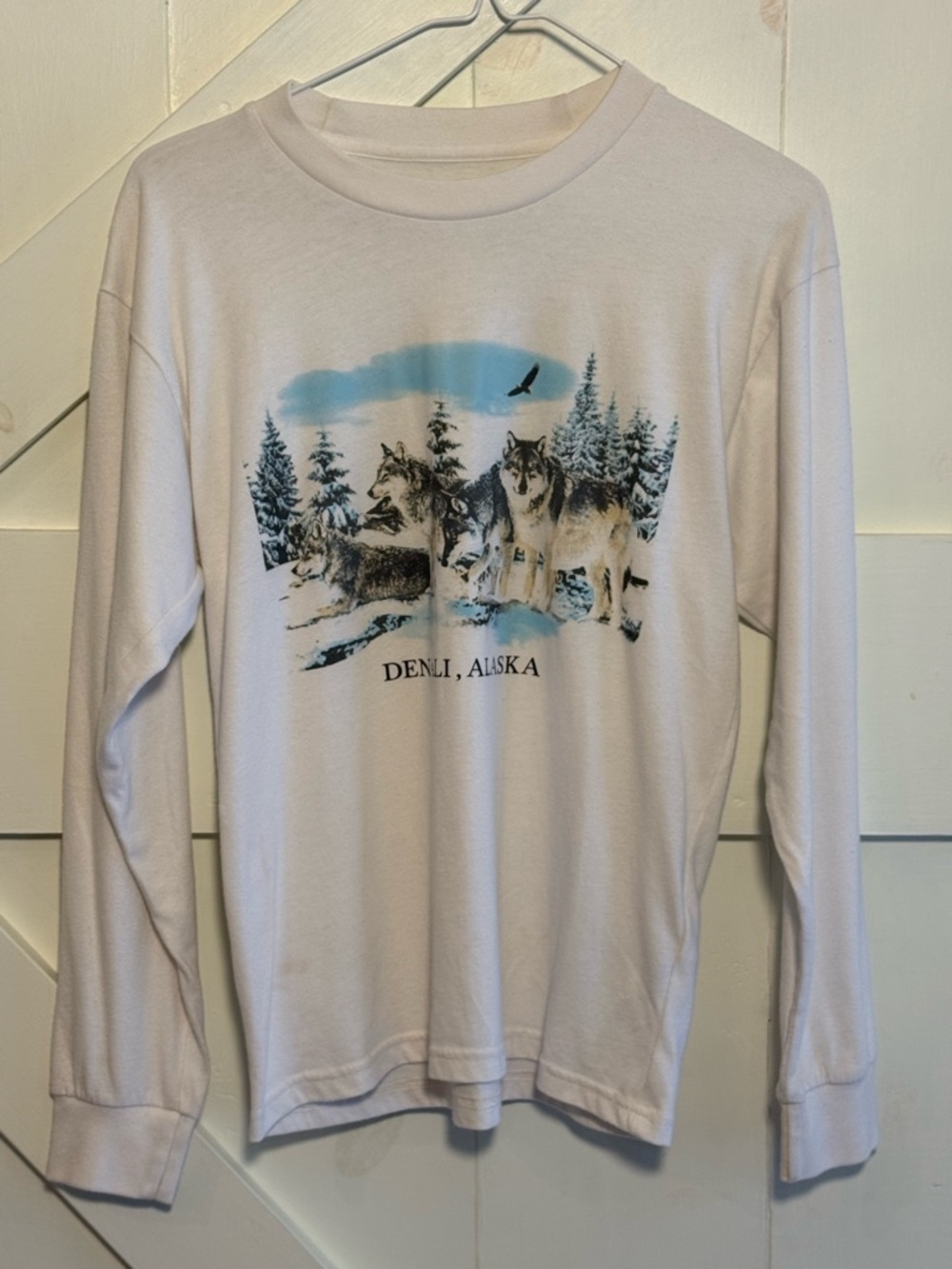 Abercrombie Kids 13/14 Denali Alaska Wolf Graphic Long Sleeve Tee